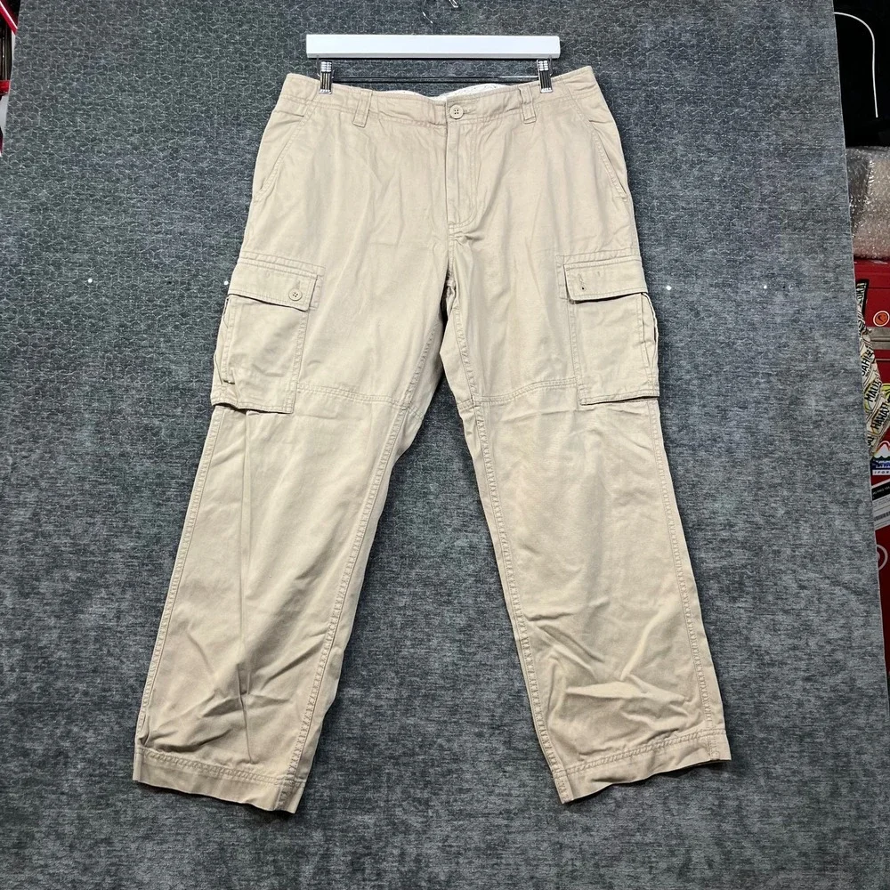 The North Face Cargo Pants Mens 36 Beige Good Utility Hiking Flat Front Cotton